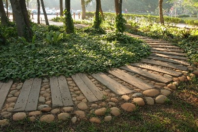 天然鵝卵石鋪路